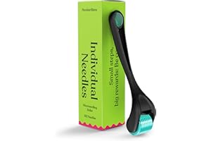 MK MOOKARDILANE Derma Microneedling Roller 192 Individual Real Needles Stainless Steel by MOOKARDILANE Face Beard Hair Home Use Black