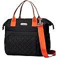 ESMNOAN Lunch Box, Leakproof Insulated Lunch Cooler Bag, Nylon Tote Handbag For Women with Shoulder Strap, Black