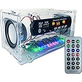 EIELEDIY Blutoth-Compatible Speaker Kit Multi-Function Soldering Practice kit Voice-Activated Level Indicator Dual Channel Speaker for Soldering Project Transparent Speaker