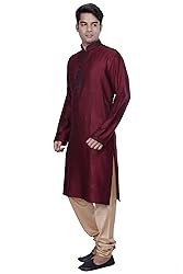 KISAH Men's Indian Front Open Jaquard Cotton Silk