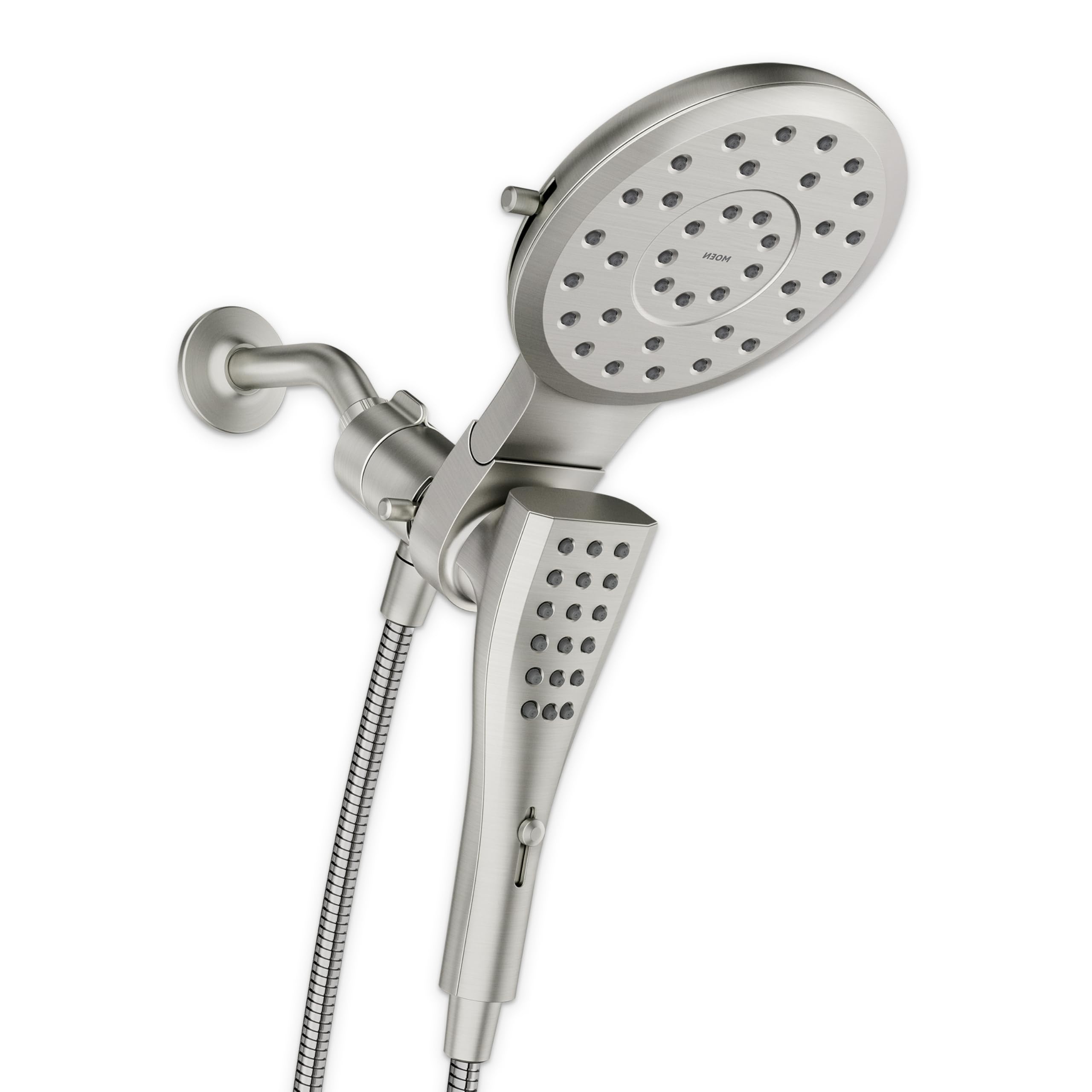Moen Verso Spot Resist Nickel Round Rain Shower Head and Detachable Handshower Combination with Magnetix Docking System and 60-inch Metal Hose, 220C2SRN