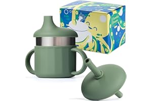 Jumble Dream Baby Sippy Cup, 100% Silicon Training Stainless Steel Kids Cups with Silicon Straw, Toddler Tumbler with Straw Spill Proof | 6 Month Plus Toddler Sippy Cup | BPA Free Baby Cup