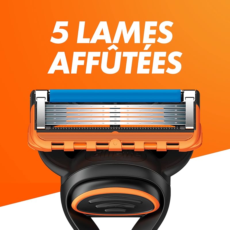 Fusion5 Rasoir Pour Homme, 1 Rasoir Gillette , 3 Recharges De Lames, Avec Lubrastrip Pour Un Rasage De Près — photo 3 sur 7