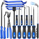 DOAHO 17Pcs Mechanic Hook and Pick Tool Set & Car Trim Removal Kit with Fastener Clip Pliers,Rivet Puller,Magnetic Pickup,Gas