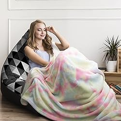 MACEVIA Tie Dye Rainbow Throw Blanket for