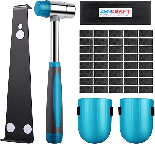 Premium Laminate Wood Flooring Installation Kit Heavy Duty Pull Bar Durable Rubber Tapping Block Double Faced Carbon Steel Hammer Comfortable