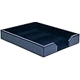 DACASSO Bonded Leather Desktop Letter Tray - Luxury Letter Holder & Paper Organizer for Desk - Office Organization & Executive Desk Decor - (Navy Blue) 13.5 x 10.5 x 2