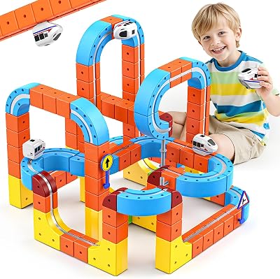 EUCOCO 150 PCS Track Fusion Toy Cube Track Set 3D Layout for Kids 4-12