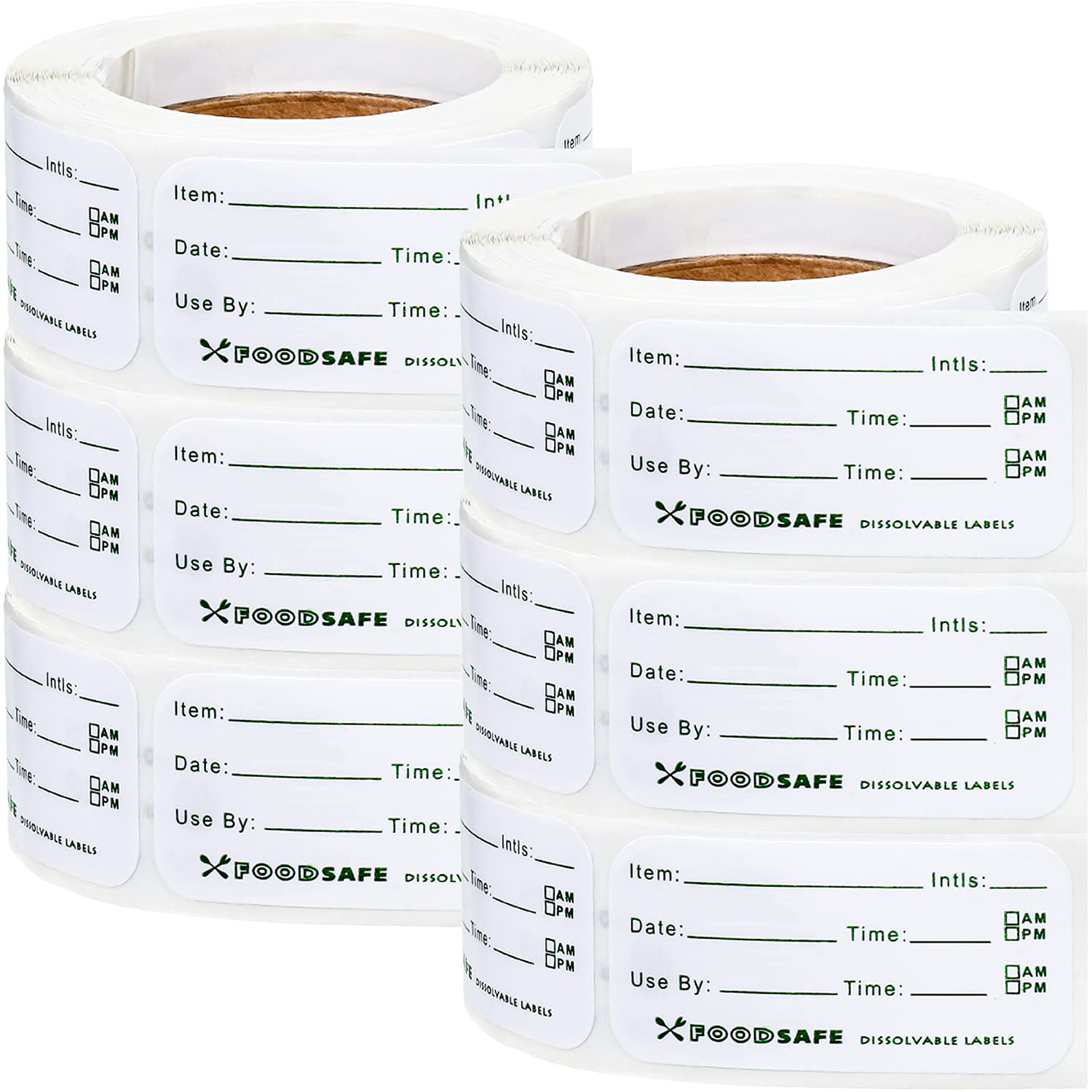 Photo 1 of Outus 1500 Pieces Food Labels for Containers 1 x 2 Inch Expiration Date Stickers Waterproof Meal Prep Dissolvable Food Storage Labels Freezer Tape Easy to Write for Home Kitchen Restaurant Supplies