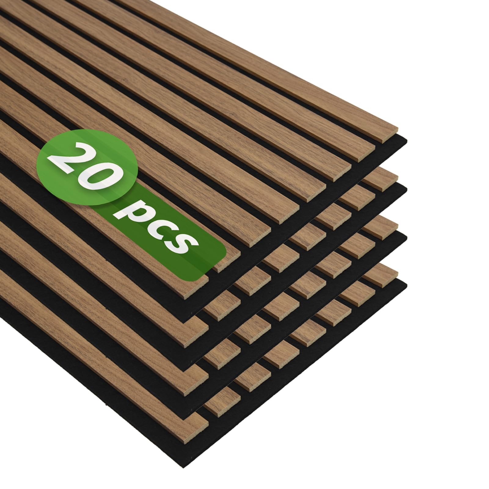 Art3d 20-Pack 12″ x 24″ Soundproof Wood Slat Panels, 40 sq.ft Acoustic Wall Panels, 3D Wall Panels with Wood Slat Design, Decorative Wood Wall Panel for Accent Walls-Deep Walnut