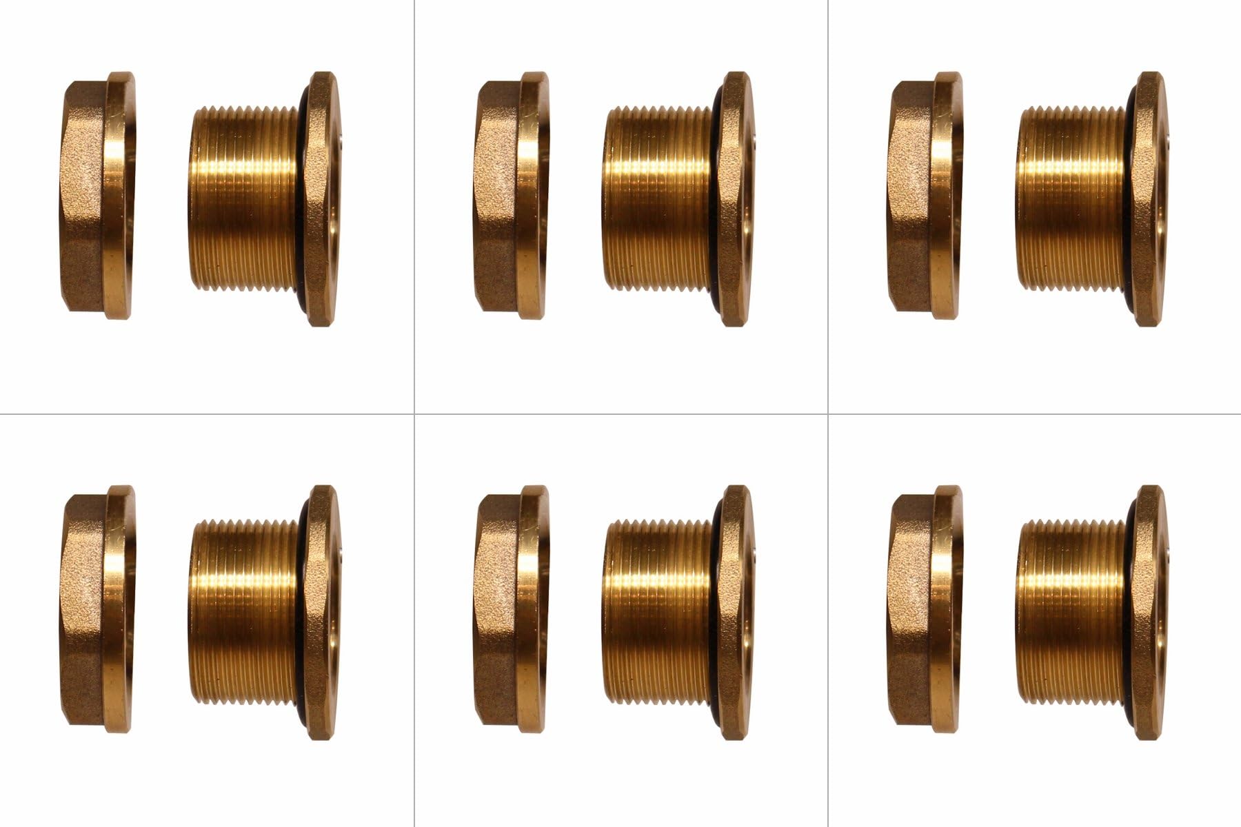RAINPAL F075LFRH Brass Bulkhead Tank Fitting 3/4" Pipe Female Threaded(Lead Free Compliant, Right Handed Nut) (6)