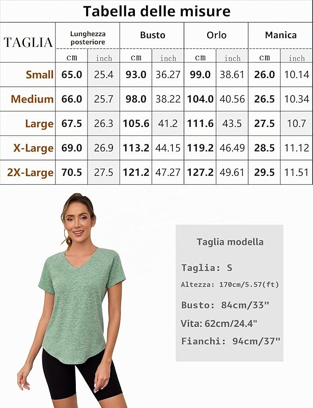 T Shirt Sportiva Donna Scollo a V Manica Corta