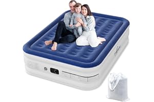 Sprinq Queen Air Mattress with Built in Pump, 18 inch Elevated Blow up Mattress Quick Inflation/Deflation, Comfortable Air Bed for Camping, Home and Portable Travel