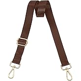 uxcell Wide Shoulder Strap, 2.5cm Adjustable Purse Strap Replacement Crossbody Strap for Shoulder Bag Handbag, Dark Brown, Light Gold Pull Core Buckle