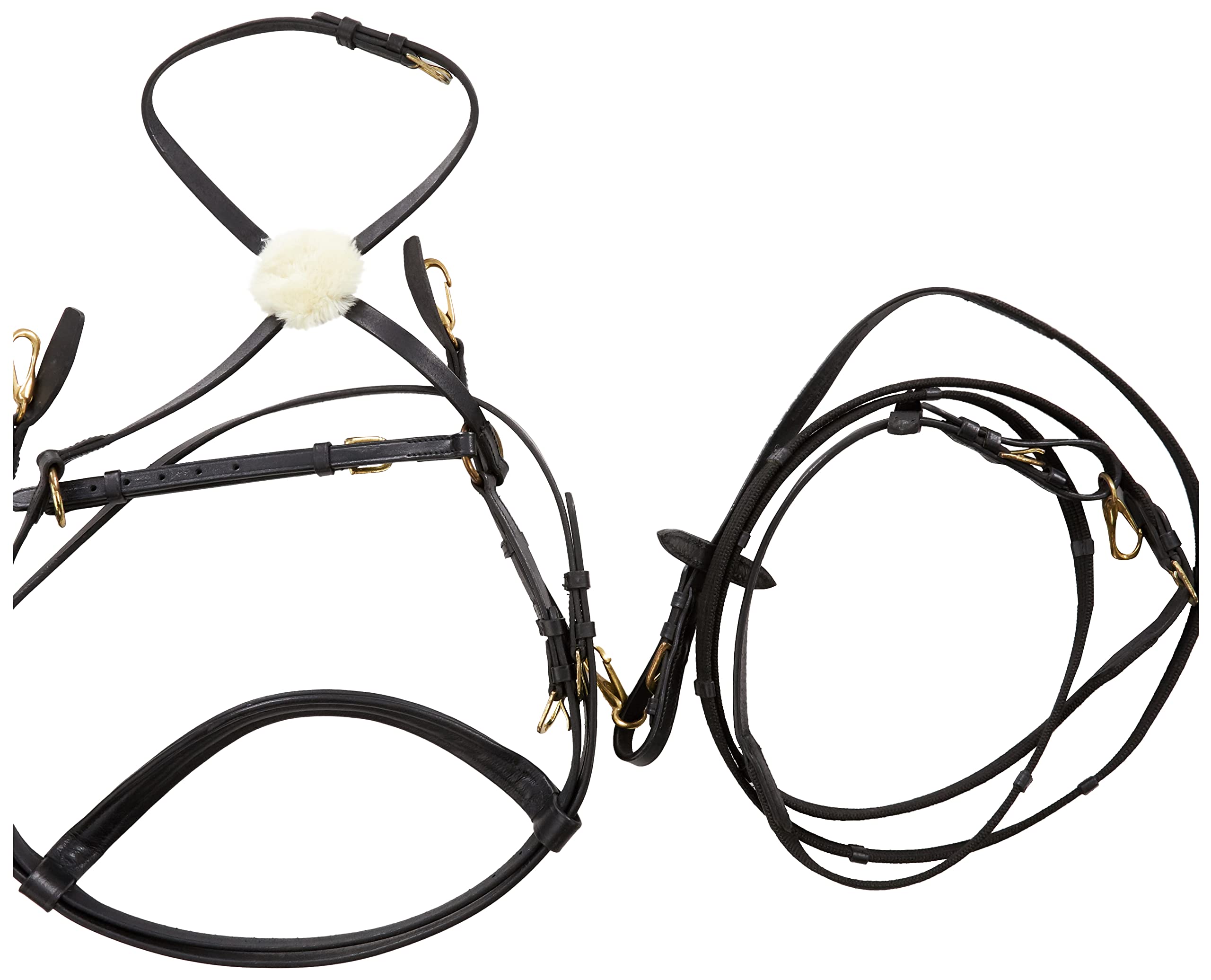 HKM Mexican Style Bridle with padded grackle noseband Black Cob