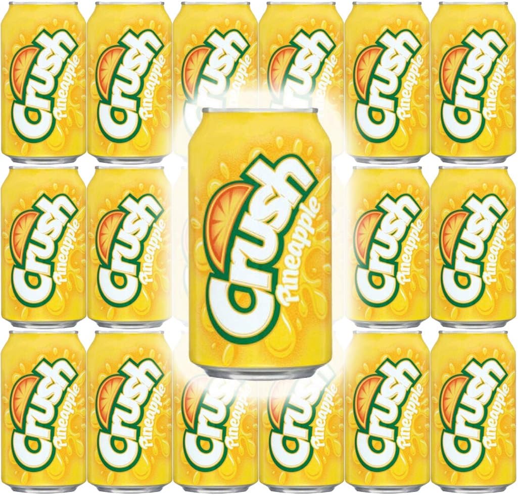 Crush Pineapple Soda, 12 Fl Oz Cans (Pack of 18, Total of 216 Fl Oz)