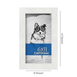 ArtToFrames 6x11 Inch White Picture Frame, This
