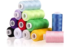 LIHAO Sewing Thread Kits, 12 Colors Sewing Threads for Sewing Machine, 400 Yards/362m Polyester Thread for Sewing All Purpose