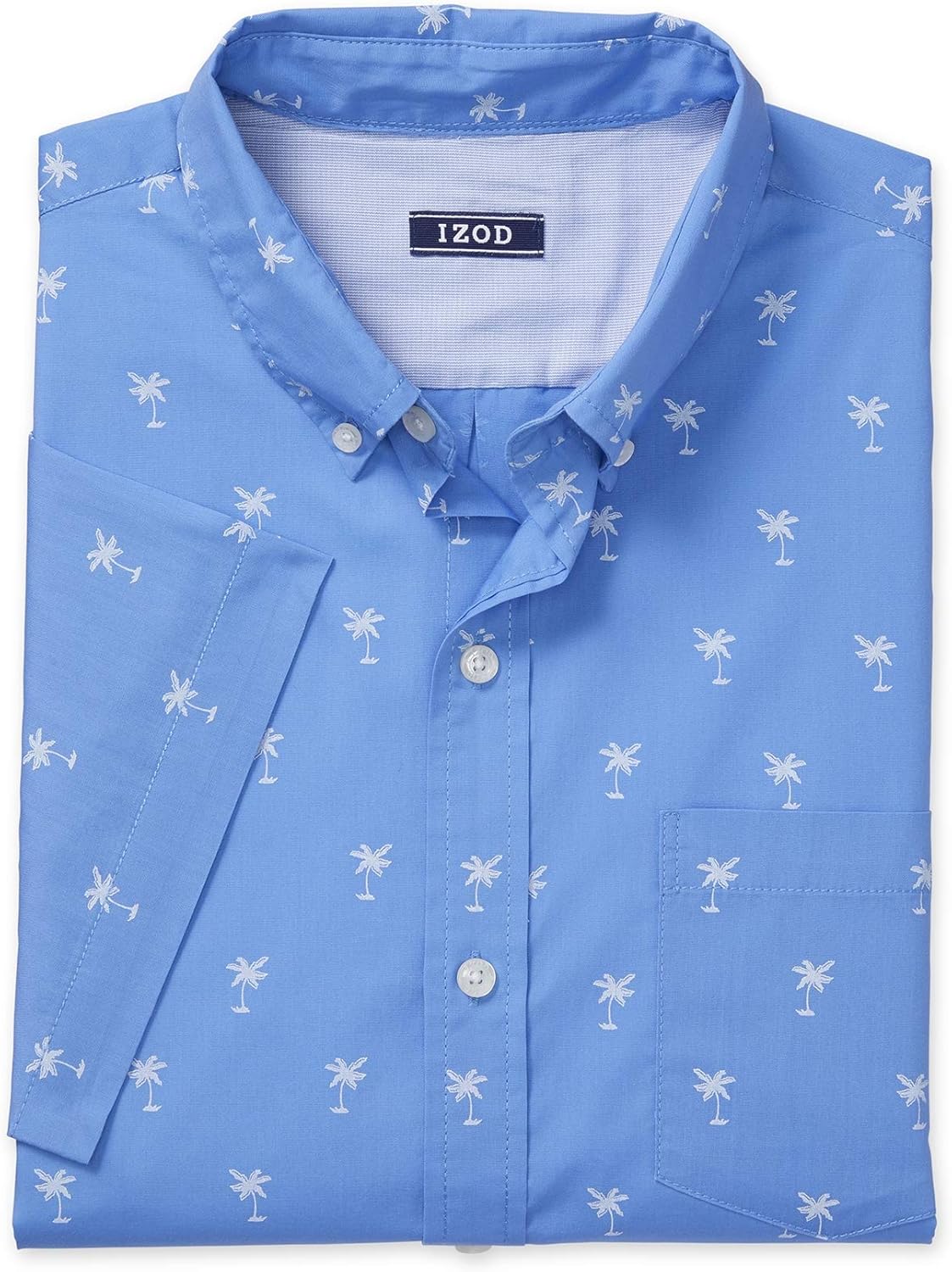 IZOD Men's Breeze Short Sleeve Button Down Patterned Shirt at  Men’s Clothing store