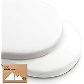 2-Pack Baby Bassinet Sheets Girl, Boy - 33x17 Viscose Derived from Bamboo Bedside Mattress Fitted Bassinet Sheets, Compatible with Halo Bassinest Swivel Sleeper, Baby Delight, Graco(Soft White)