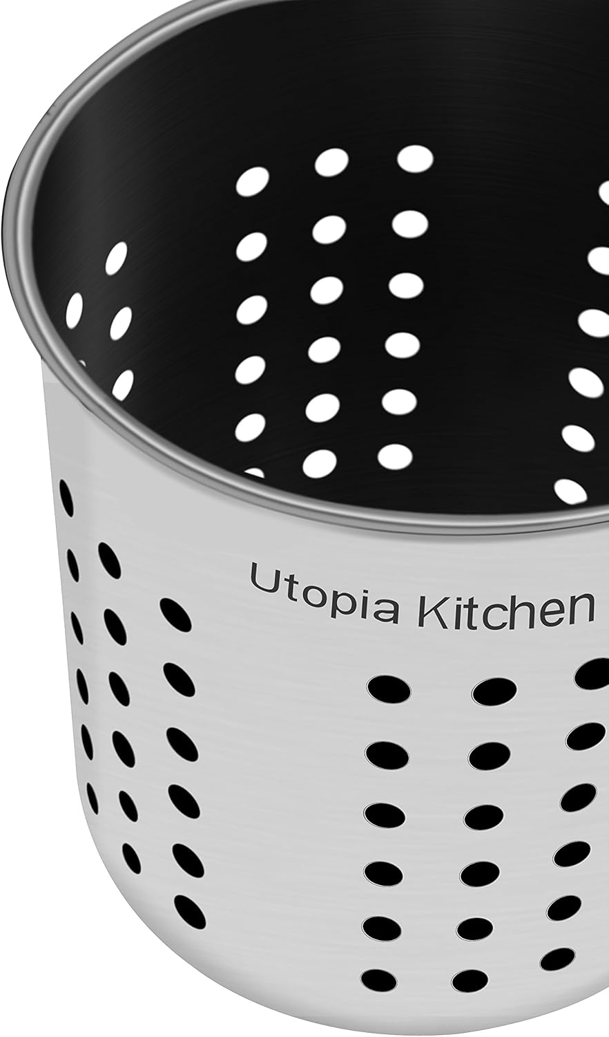 Utopia Kitchen Stainless Steel Cooking Utensil Holder 5 x 5.3 Inches: Kitchen & Dining