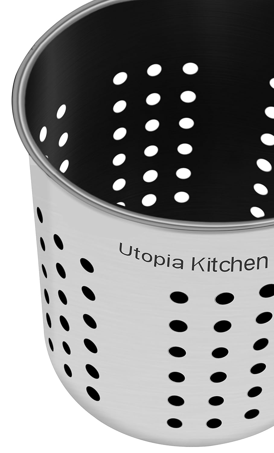 Stainless Steel Utensil Holder Container 5 x 5.3" Flatware Caddy Utopia
