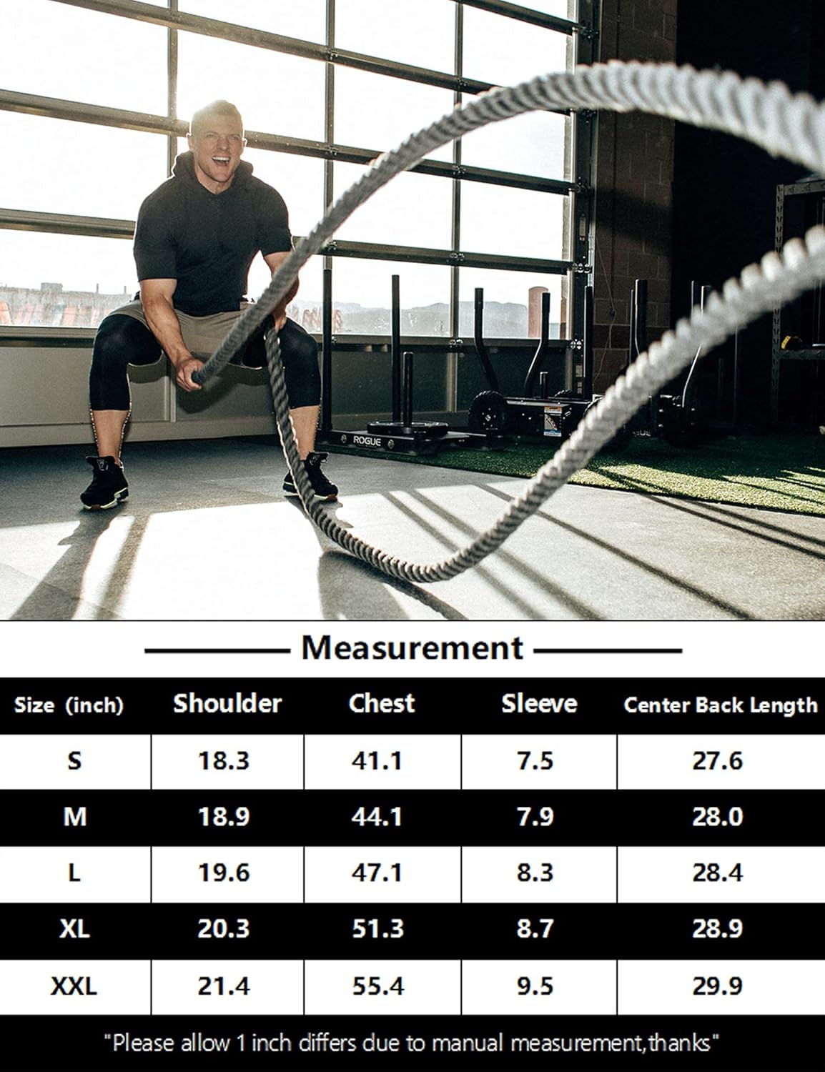 URRU Men's Workout Hoodie Tank Tops Short Sleeve Shirts Gym Fitness Stringers with Kanga Pocket Pockets S-XXL: Clothing