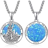 ADMETUS 925 Sterling Silver Patron Saint Medals | Amulet Necklace Protection Jewelry for Men with 2.5mm 22"+2" Rolo Chain