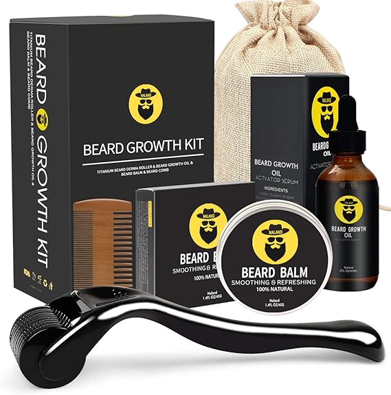 Beard Growth Kit Derma Roller for Beard Growth, Beard Growth Serum