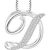STARCHENIE Initial Necklace for Women 925 Sterling Silver Letter A-Z Pendant 26 Alphabet Jewelry