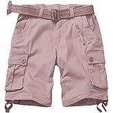 KOCTHOMY Women's Hiking Cargo Shorts 7" Bermuda Casual Shorts Summer Camo Shorts with Zipper Pockets No Belt