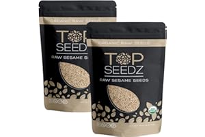 Top Seedz Certified USDA Organic Raw Sesame Seeds | Premium Fresh and Unsalted, Shell-Free sesame Seeds | Gluten-Free, Nut-Free, Vegan, Kosher, Keto, and Paleo | 1lb Resealable Pouch (Pack of 2)