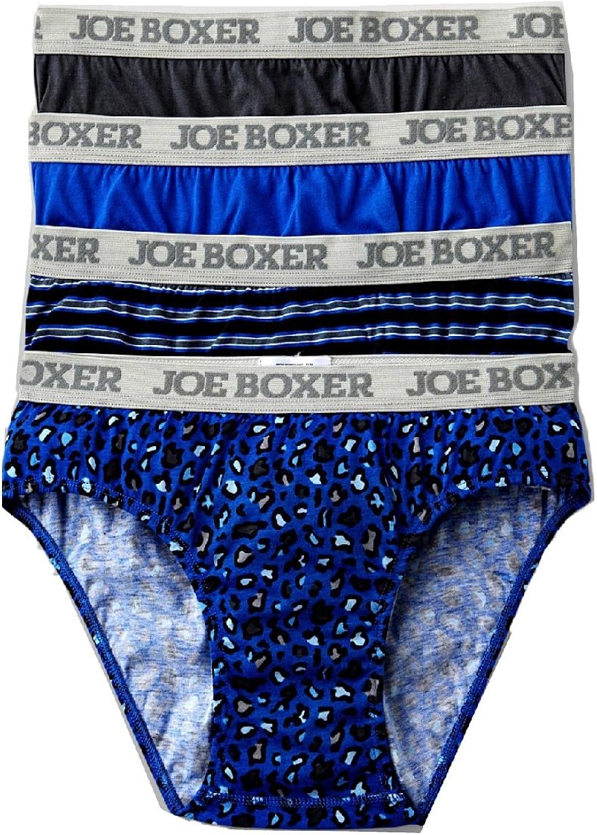 Joe Boxer Men's 100 Cotton Low Rise Briefs 4Pack (Medium Solids) at