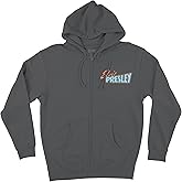 Elvis Presley unisex-adult Official Elvis Presley Merch Grey Photo Back Zip Hoodie