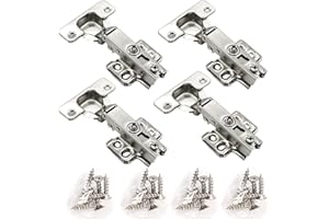 Kitchen Soft Close Cabinet Hinges, Kitchen Cabinet Frameless Hinges,4 Pcs Hydraulic Hinge Hardware Accessories for Cabinets, 