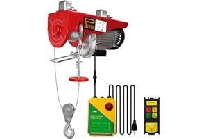 FITHOIST 1320lbs Wireless Electri Hoist,110V Winch with 262ft Wireless Remote Control,Electric Winch Single/Double Slings with Emergency Stop,Lift Hoist for Garage, Warehouses, Factories