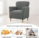 LiveGo Stretch Banquet Armchair Slipcover Dark Gray view 3