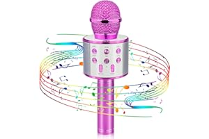 Viposoon Popular Toys for 4-12 Year Old Girls, Wireless Bluetooth Microphone for Kids Music Toy for 5-11 Year Old Kids Girl Party Gift Age 4-12 Girl