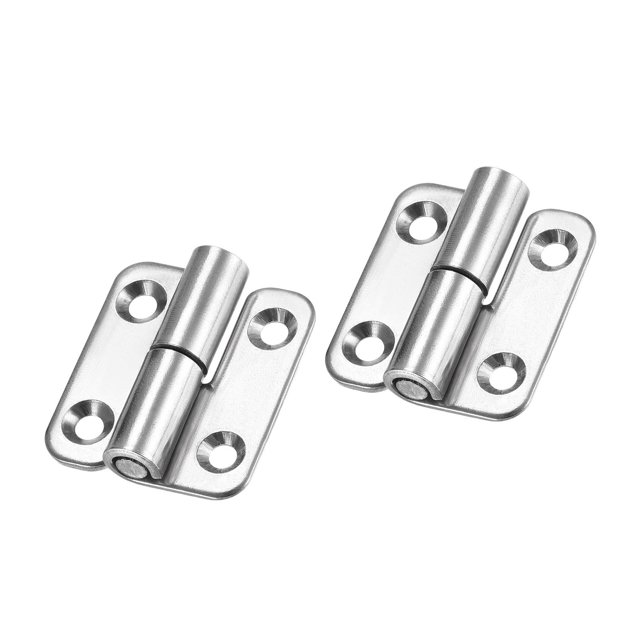 sourcing map Lift Off Hinge, Right Handedness Mini Stainless Steel Hinge Detachable Slip Joint Small Flag Hinges 37mm Long 33mm Open Width 2pcs