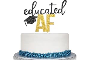CALARJETA Educated AF Cake Topper for Class of 2025 Graduation High School Graduation College Grad Party Decorations