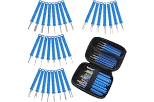 XLWJBES Upgrade Terminal Removal Tool Kit – 31Pcs Electrical Pin Extractor Connector Depinning Tool Set for Automotive, Motorcycle, and Electronics Repair, Blue
