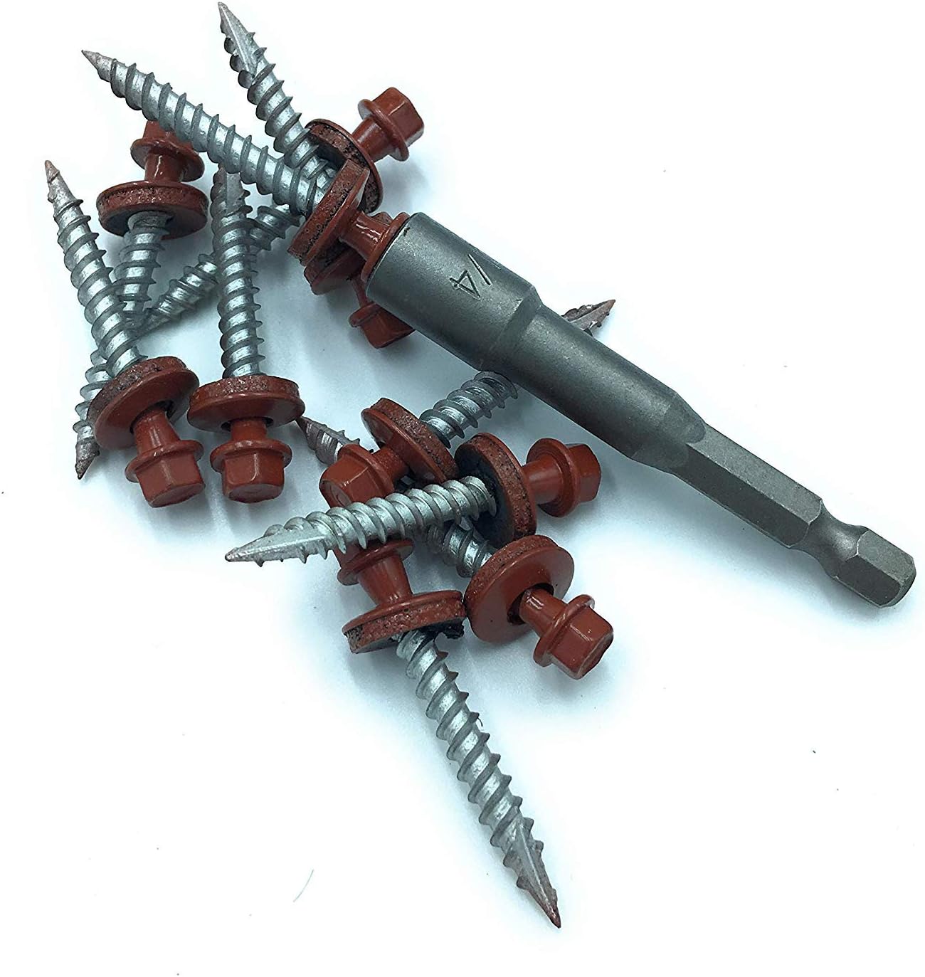 EAGLE 1 (500 Count) Metal Roofing Screws Painted Hex Washer Head Sheet