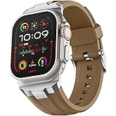 Suitisbest Sport Band for Apple Watch Ultra 2/Ultra Bands 49mm 46mm 45mm 44mm 42mm(Series 3), Wide Rugged 316L Stainless Steel Connector Durable Silicone Band for iWatch Ultra 11 10 9 8 7 6 5 4 3 SE