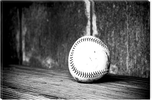 Amazon Com Inspirational Art Black And White Old School Baseball Canvas Wall Art Abstract Picture Eco Light Framed Ready To Hang Artwork For Home Decoration Wall Art
