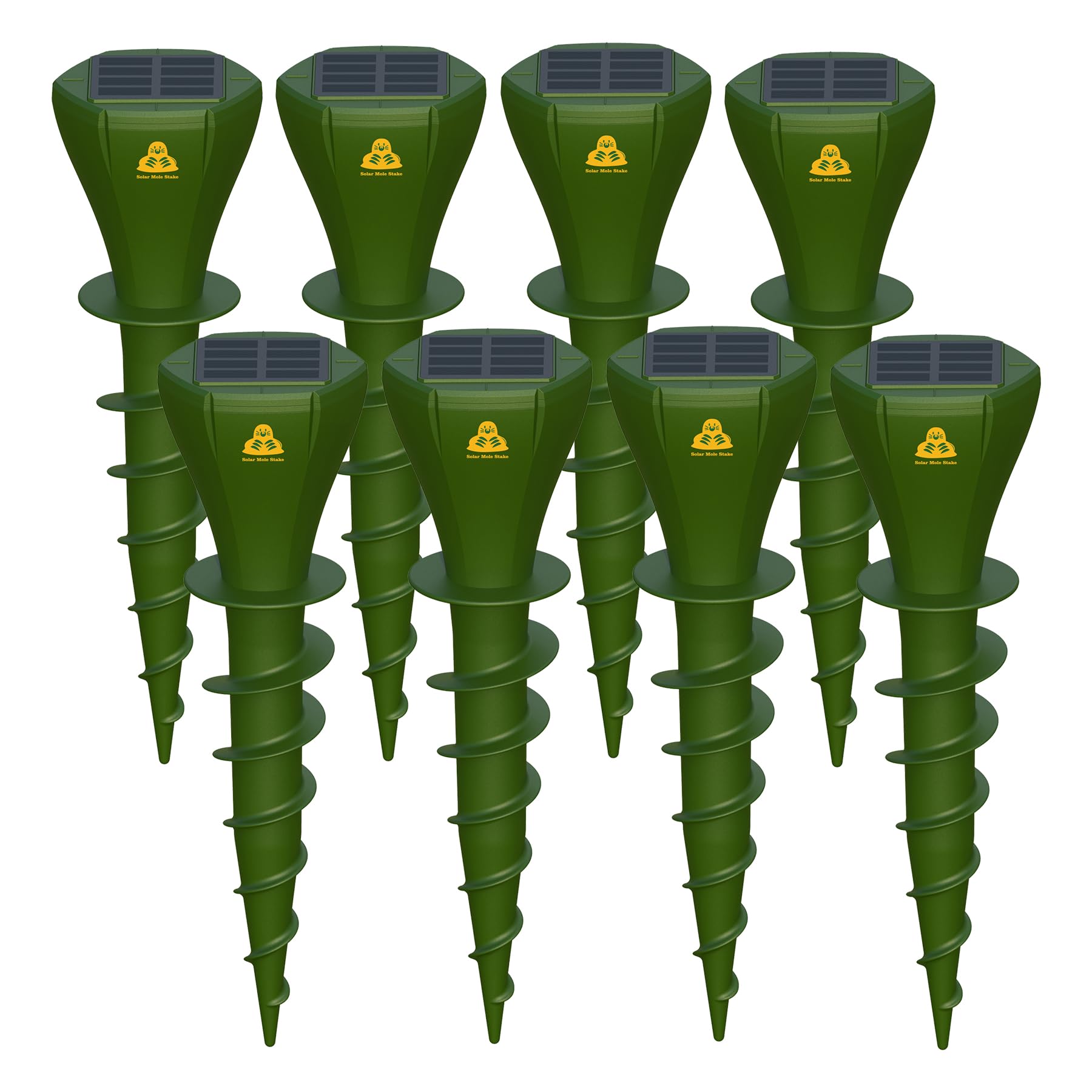 Photo 1 of Mole Repellent Solar Powered 8 Pack, Snake Vole Repellent Outdoor, IP65 Waterproof Snake Deterrent Gopher, Waterproof Sonic Mole Spikes for Lawn and Garden, Get Rid of Moles, Groundhogs, and Rodents