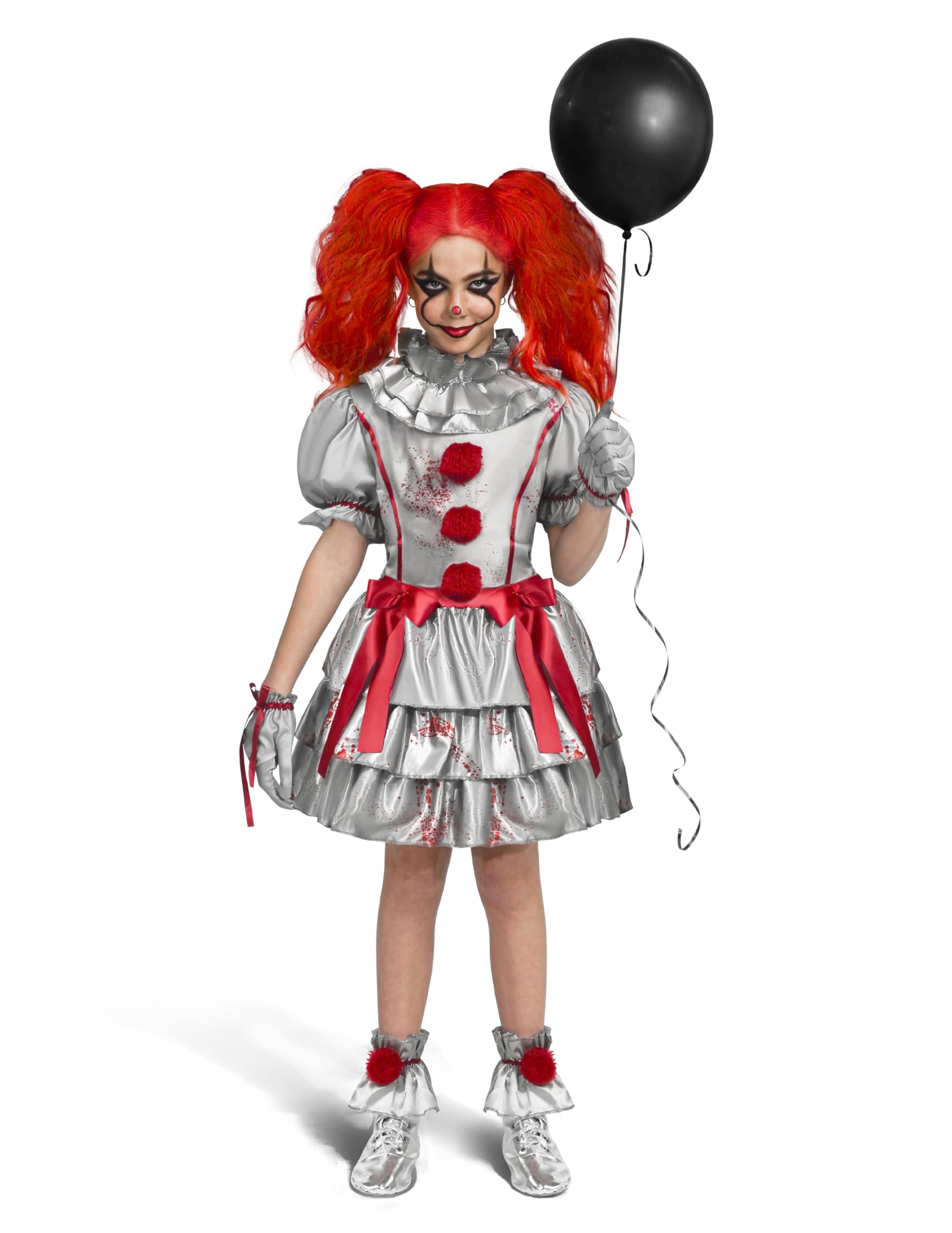 Photo 1 of Spooktacular Creations Girls Clown Costume, Halloween Evil Clown Dress, Scary Jester Costume for Girls Halloween Dress Up, Role Play, Cosplay Party-M
