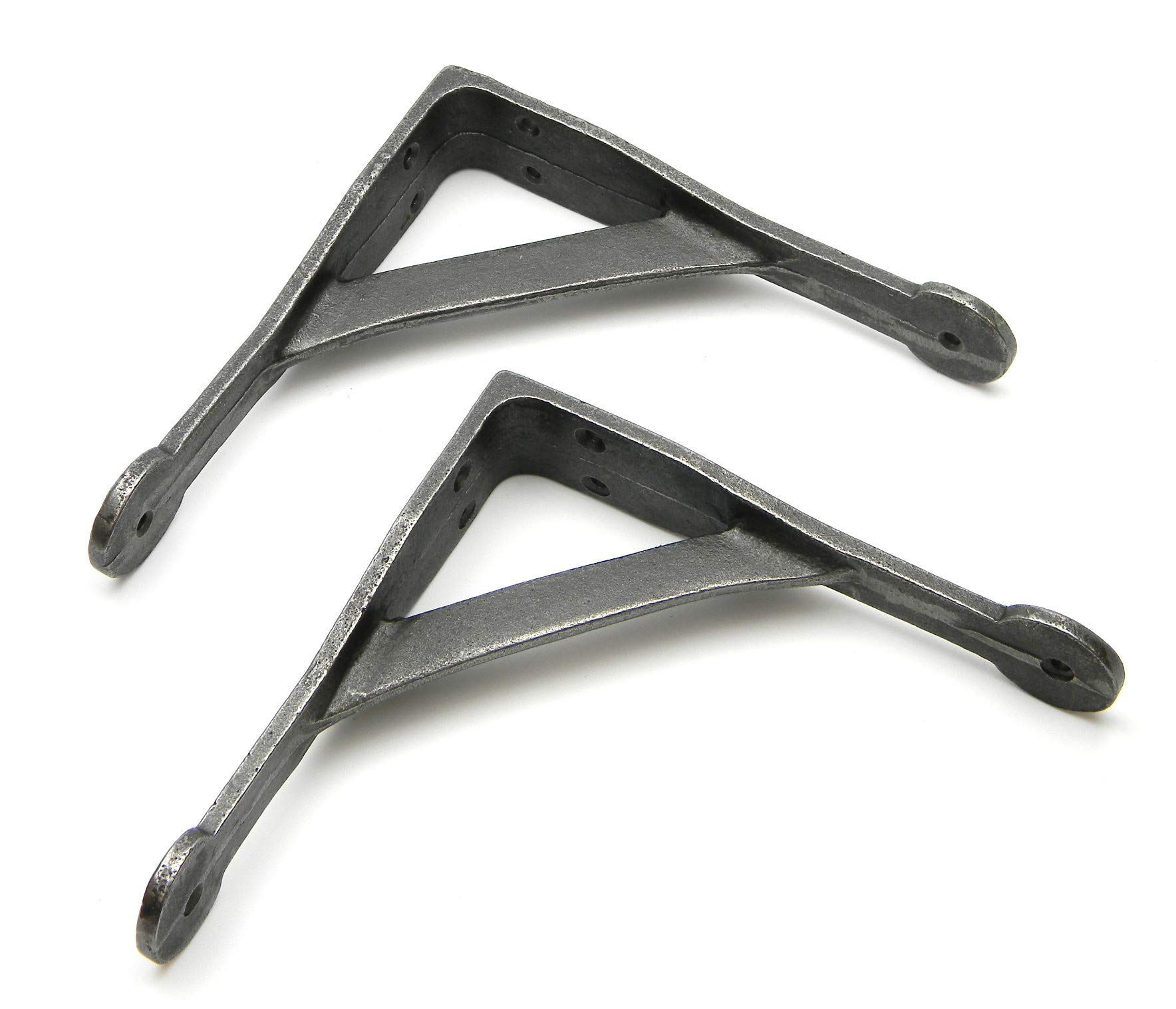 Oakcrafts - Pair of Shelf Brackets Gallow Style Antique Cast Iron (6" / 150mm)