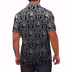 Xdceu Men's Skull Polo Shirts Hawaiian Golf Polo