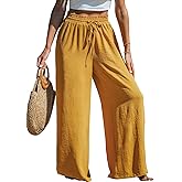 CUPSHE Palazzo Pants for Women Smocked Waist Boho Western Flowy Wide Leg Pant