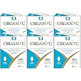 Organyc - 100% Certified Organic Cotton Feminine Pads - Sanitary Napkin with Wings for Women, Moderate Flow, Regular Absorbency, 60 Count (6 Pack of 10 Count)